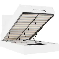 vidaXL Ottoman bed met matras en LED's 120x200cm kunstleer wit
