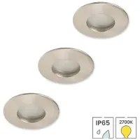 Lybardo - Inbouwspots badkamer 3-pack + Philips LED Spot 3.5W - Warmwit Licht