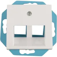 ION Industries V1/J1 contactdoos inbouw - UTP - 2 x CAT6 - 30 gr - alpin wit
