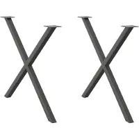 vidaXL Eettafelpoten 2 st X-vormig 90x(72-73) cm staal antraciet