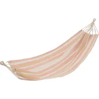 J-Line Hangmat strepen katoen/polyester wit/beige/licht roze