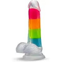Neo Elite - Glow In The Dark Rainbow Rave - Dildo - 16,5 cm