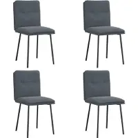 vidaXL Eetkamerstoelen 4 st fluweel donkergrijs
