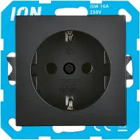 iON V1/j1 inbouw contactdoos zwart 1-voudig randaarde