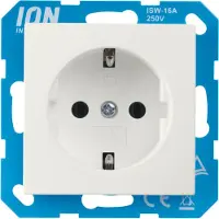 ION Industries E1 contactdoos inbouw - 1-voudig - randaarde - 71 x 71 x 32 mm - actief wit