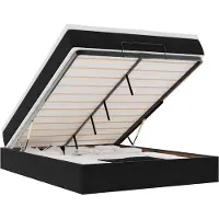 vidaXL Ottoman bed met matras 140x190cm fluweel zwart