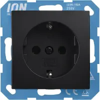 iON E1 inbouw contactdoos zwart 1-voudig randaarde