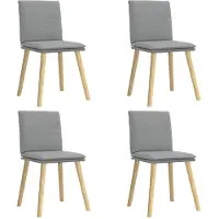vidaXL Eetkamerstoelen 4 st stof lichtgrijs