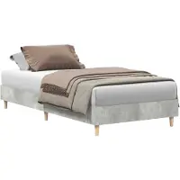 vidaXL Bedframe zonder matras 90x190 cm spaanplaat betongrijs
