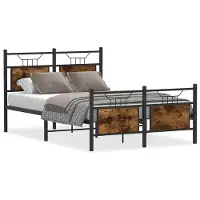 vidaXL Bedframe zonder matras hout gerookt eikenkleurig 120x190 cm