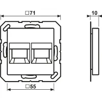 JUNG AS500 Dubbele RJ45 Afdekking Wit - A1569-2BRWW
