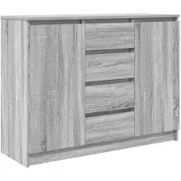 vidaXL Dressoir met lades 100,5x35x76 cm spaanplaat grijs Sonoma
