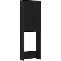 vidaXL Wasmachinekast, zwart, eikenlook, 64x25,5x190 cm