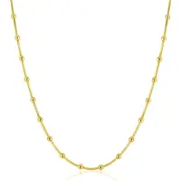 Zinzi gold plated zilveren slangen-ketting met vierkant geslepen schakels en 40 verfijnde glanzende bolletjes (2,5mm breed) 43-45cm ZIC2471G