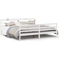 vidaXL Bedframe met hoofdeinde zonder matras 200x200 cm wit