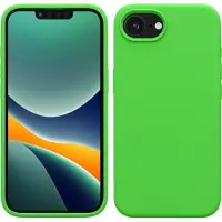 Kwmobile telefoonhoesje geschikt voor Apple iPhone 17e / iPhone 16e - Hoesje met siliconen coating - Smartphone case in limoengroen
