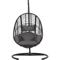 Ebuy24 Armin hangstoel met kussen zwart.