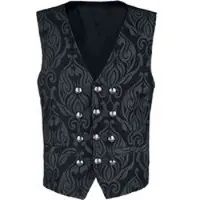 Poizen Industries - Gothic Bodywarmer - Atticus Vest - S tot XL - voor Mannen - zwart - Maat S
