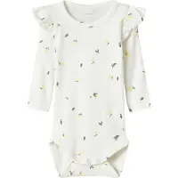 Name it BABY romper NBFFILLY met ruches offwhite/geel Wit Meisjes Katoen Ronde hals - maat 86