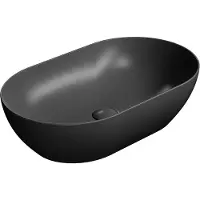 GSI Pura Keramische opbouwwastafel 60x37cm, mat zwart