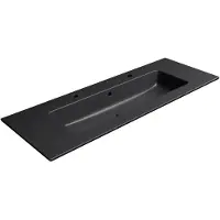 GSI Pura Dubbele keramische wastafel Slim 122x46cm, mat zwart
