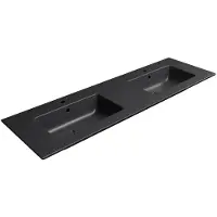 Sapho Dubbele wastafel keramiek sapho pura 142x46 cm mat zwart