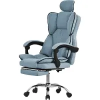 ML-Design Executive bureaustoel in hoogte verstelbaar blauw met in hoogte verstelbare rugleuning en voetensteun & hoofdsteun tot 120 kg ML design