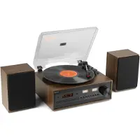 Audizio Boston platenspeler met boxen - Platenspeler met Bluetooth, CD