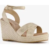 Blue Box dames espadrilles met hoge sleehak goud maat 39