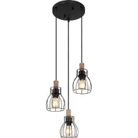 Globo Landelijke hanglamp Mina 3-lichts rond