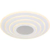 Globo Lighting Slimme LED plafondlamp Jocelyn, wit, CCT, afstandsbediening dimbaar, wit / opaal, Woon-/ Eetkamer, metaal, plafondlamp
