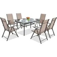 Garden Point Stalen dining tuinmeubels Modena/Rosario voor 6 personen bruin