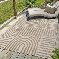 Muratap Berlin outdoor japandi - vloerkleed binnen en buiten laagpolig tapijt tuin- 60x110 cm