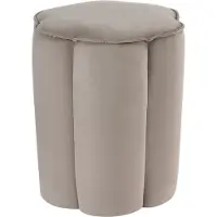 Beliani TAPPEN - Poef - Taupe - Fluweel