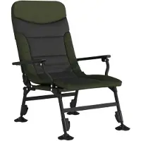 The Living Store Visserij - Visstoel - Visstoel met armleuning inklapbaar groen - Campingstoelen - Buitensport - Vouwstoel