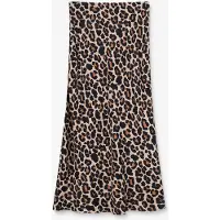 Sissy-Boy Bruine satijnen rok met leopard print | Maat: S