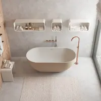 Ideavit Vrijstaande Badkuip Solidera 170x80x55cm Mat Grijs-Beige