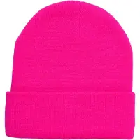 Widmann - Jaren 80 & 90 Kostuum - Gooffey Beanie Neon Roze - Roze - Carnavalskleding - Verkleedkleding
