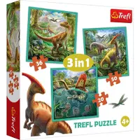 Trefl 3in1 Legpuzzel De Buitengewone Wereld van Dinosaurussen Print DIY Puzzel Creatief Plezier Klassieke Puzzel voor Volwassenen en Kinderen van