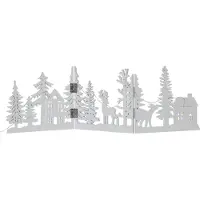 Star Trading Verlichte kerstdecoratie 'Fauna' van hout, opvouwbaar kerstsilhouet, op batterijen, wit, B 40 cm