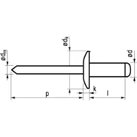 Master Popnagel Alu/Stl 1032 Gr Kop 4X8Mm 500