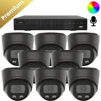 Dutch Security Systems 8x Beveiligingscamera set - Bedraad - Sony Dome Premium AI-ISP 8MP Full Color UltraHD 4K - Zwart -