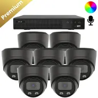 Dutch Security Systems 7x Beveiligingscamera set - Bedraad - Sony Dome Premium AI-ISP 8MP Full Color UltraHD 4K - Zwart -