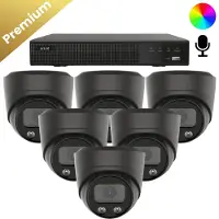 Dutch Security Systems 6x Beveiligingscamera set - Draadloos - Sony Dome Premium AI-ISP 8MP Full Color UltraHD 4K - Zwart