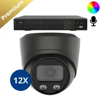 Dutch Security Systems 12x Beveiligingscamera set - Draadloos - Sony Dome Premium AI-ISP 8MP Full Color UltraHD 4K - Zwart -
