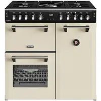 Stoves Richmond 90 DF DX fornuis 5-pits gas fornuizen - kleur dubbele oven zuinig energieklasse A - 90 cm breed gasfornuis