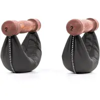 Nohrd Swing Dumbbells Club Sport 4kg – Echt Leren Gewichten met Notenhouten Handgrepen – Set voor Functionele Krachttraining