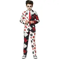 Suitmeister kostuum Halloween Clown Vintage wit/zwart/rood Jongens Polyester Reverskraag - maat 98/116