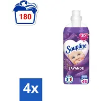 Soupline - Wasverzachter - Lavendel - 45 Wasbeurten - 1L - Voordeelverpakking - 4 stuks