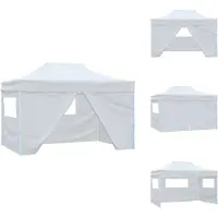 vidaXL Professionele partytent, inklapbaar met 4 zijwanden, 3x4 meter, staal, wit - Paviljoens & partytenten
